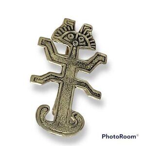 Vintage Pre-Columbian TOLIMA Figure Silver Pin Brooch
